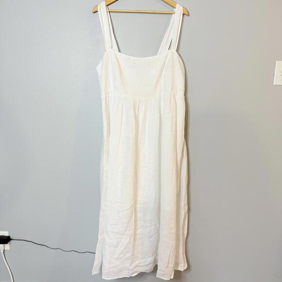 J.Crew Indigo Linen Midi Dress Size 18 - Picture 4 of 9